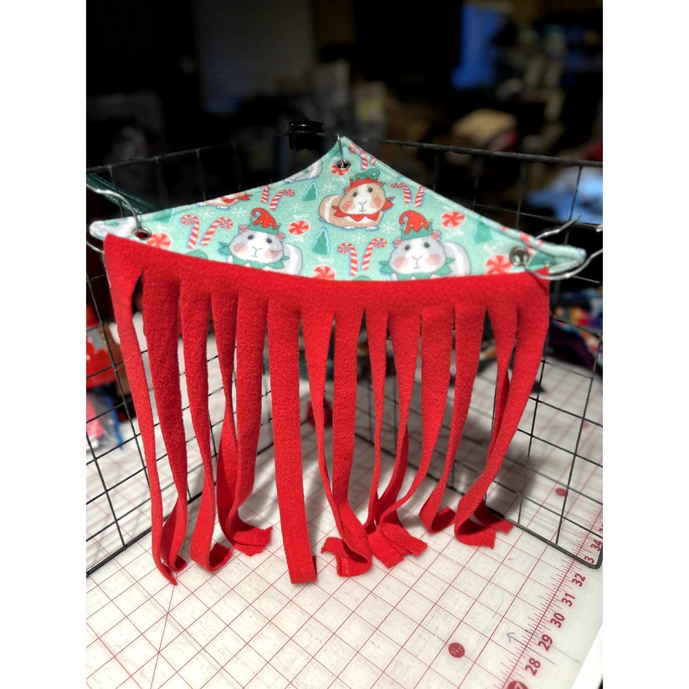 Fleece Forest Candy Cane Includes Clips for Hanging Hiding Hammock Guinea Pig